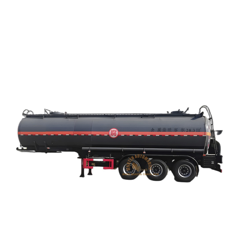 hydrochloric acid 28m3 chemical tank trailer